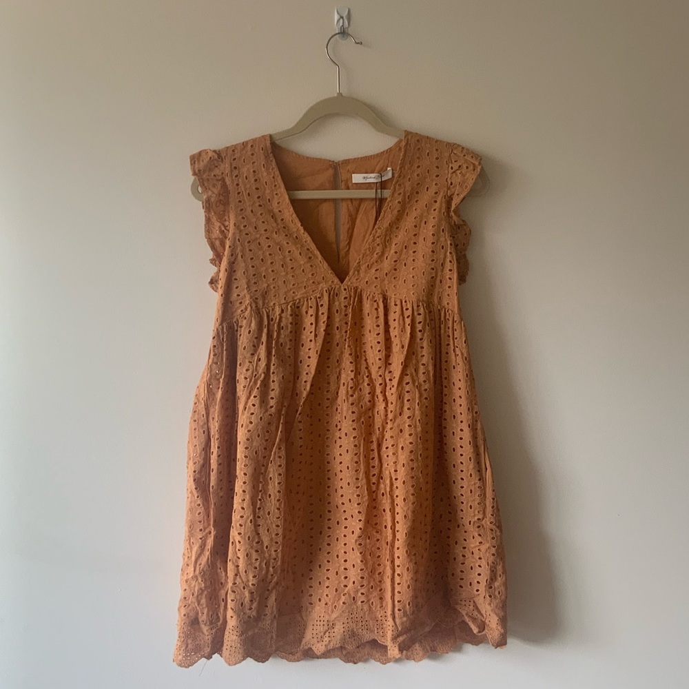 NWT Small Mustard Seed Eyelet Romper in Orange